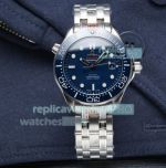2021 New Omega Seamaster Diver 300m Co-Axial MASTER CHRONOMETER Replica Watch SS Blue Dial
